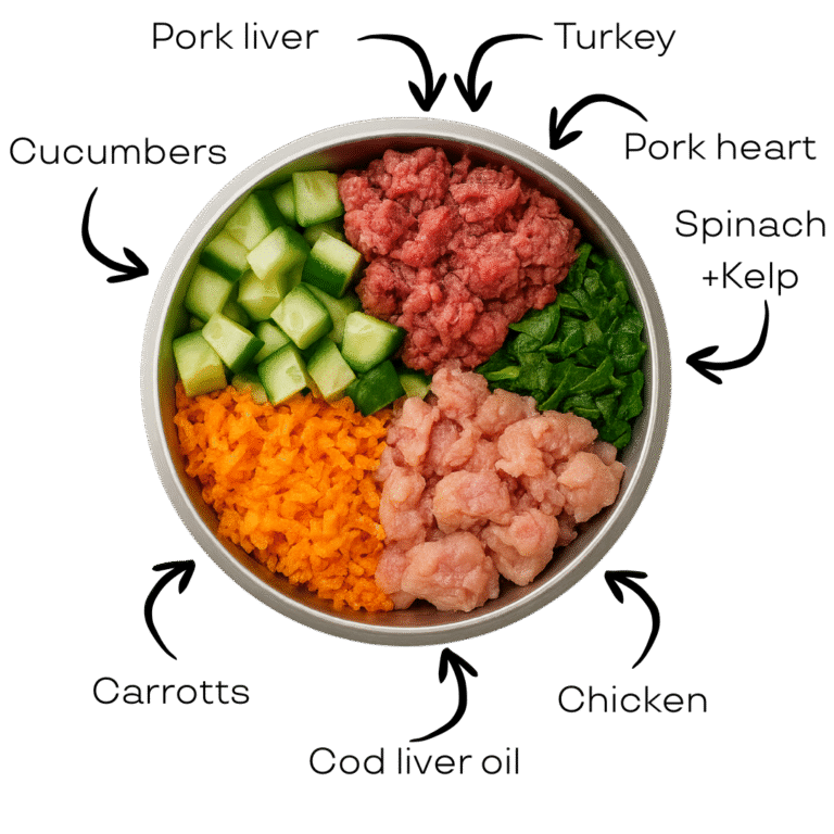 Raw pet food ingredients, sourced in Canada